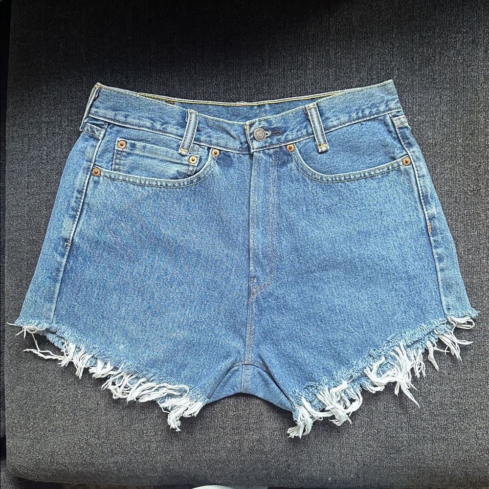 Levi's Frayed Hem Denim Shorts - Picture 3 of 3